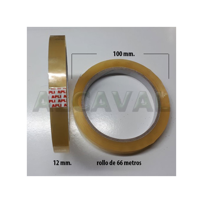 OFERTA 72 Rollos de cinta adhesiva transparente , celo marca apli 12 mm. de ancho por 66 metros