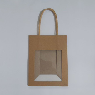 Bolsa de papel mini con ventana transparente