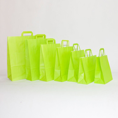 bolsas de papel asa plana verde pistacho