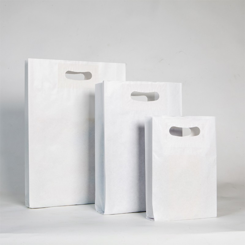 Janice Pera Sermón Bolsa de papel blanca con asa troquelada interior bolsa color blanco