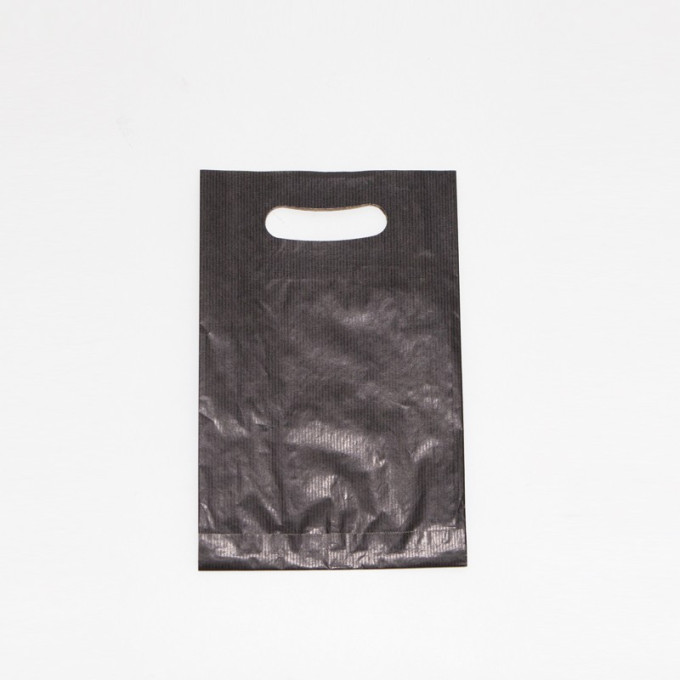 Bolsa de papel asa troquelada de color negro