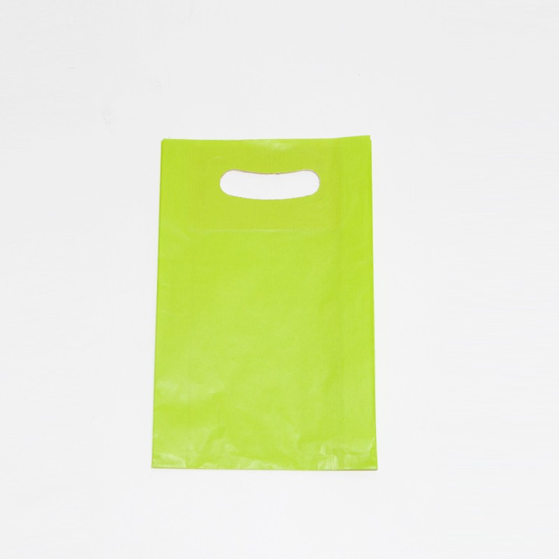 Bolsa de papel verde pistacho, con asa calidad