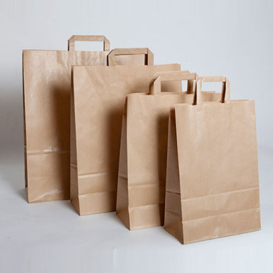 Bolsas de papel con asa plana impresas con diseño